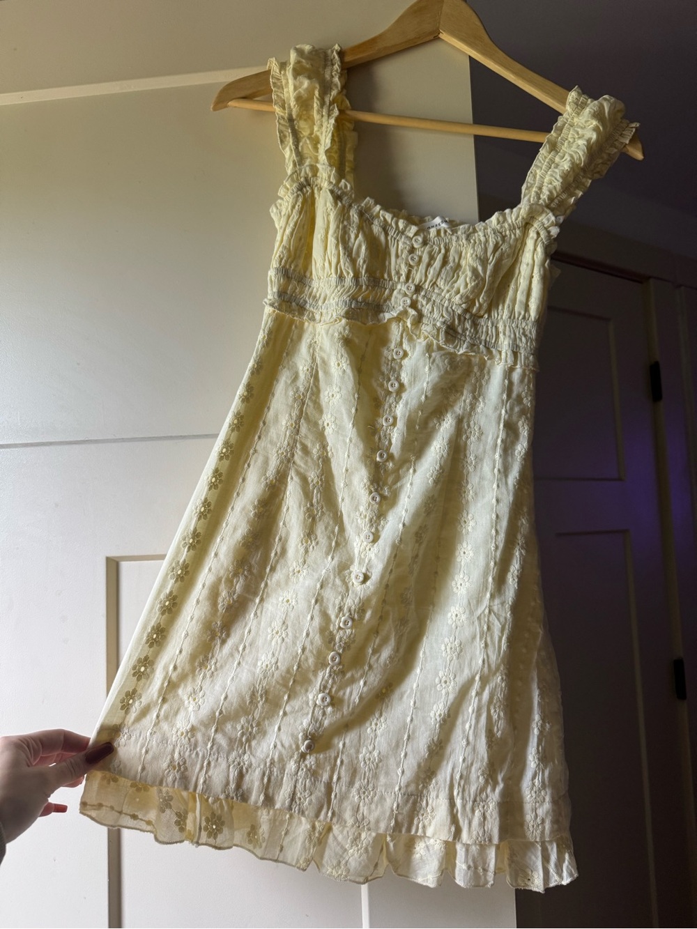 Yellow Eyelet Ruffle Sundress - Picture 4 of 5